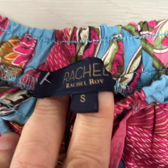 Exotic tropical design fabric wide leg, summer pants size S - Picture 4 of 8